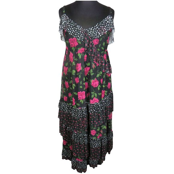 Torrid Betsey Johnson Floral Ruffle Tiered Sleeveless Flowy Maxi Dress Plus 1X - Picture 1 of 11